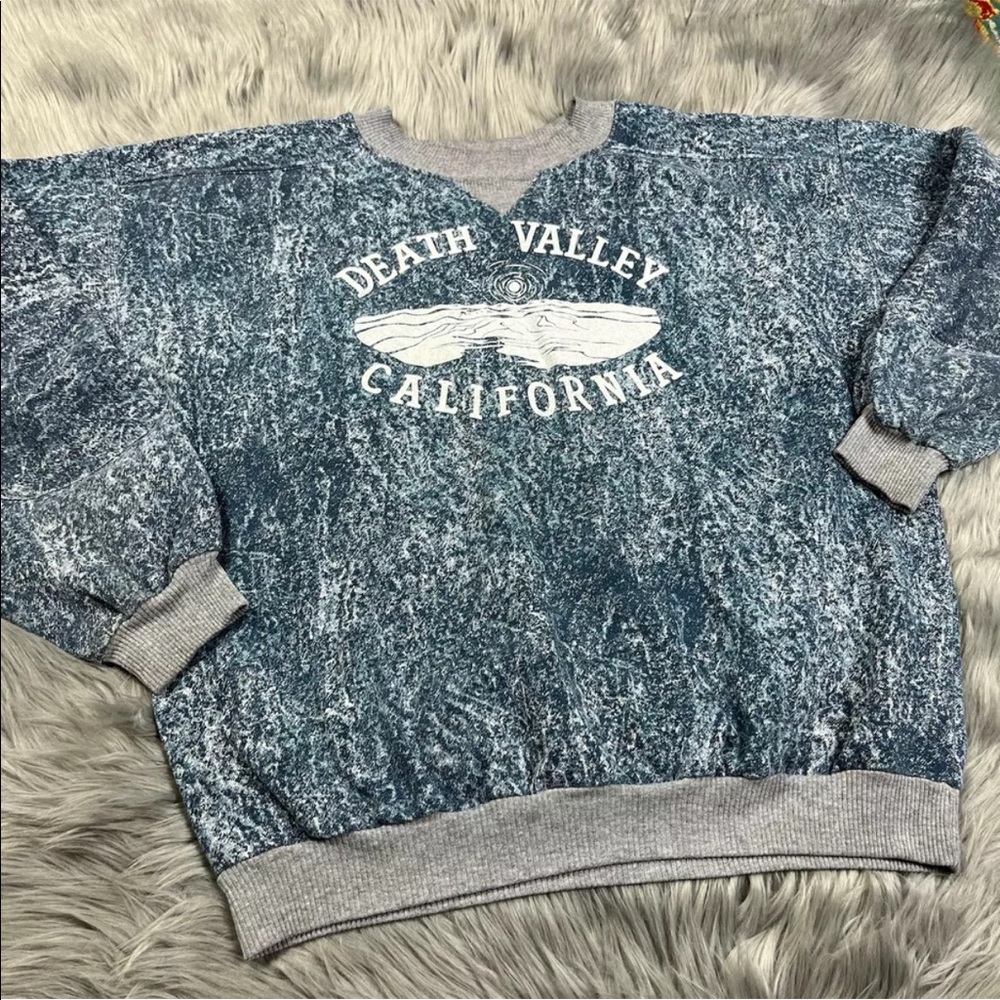 Vintage 1988 Death Valley California Acid Wash Crewneck Sweater